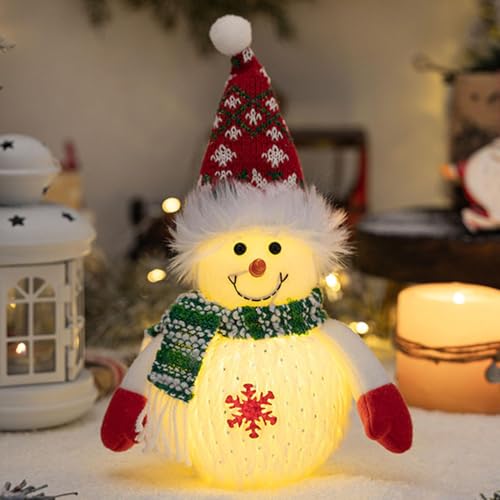 Weihnachtsbeleuchteter Schneemann, weihnachtlich leuchtende Schneemannpuppe | Schneemannfiguren Schneespielzeug Beleuchteter Plüsch-Schneemann | Schneemann-Spielzeug zum Dekorieren von gestuften von Shenrongtong