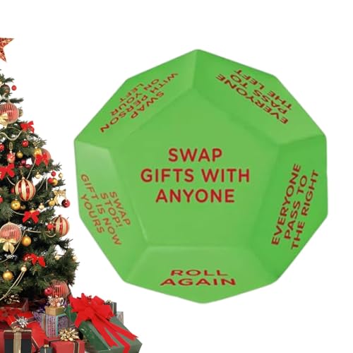 Weihnachtswürfelspiel – Santa Swap Gi-ft Exchange Würfel, 12 Verschiedene Seiten Holzwürfel-Tischspiel – Weihnachtsfeiern Würfelspiele für Dating, Familientreffen von Shenrongtong