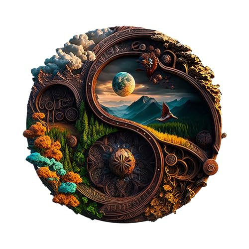 Shichangda 3D Yin-Yang unregelmäßiges Tier Holzpuzzle | Tierpuzzles aus Holz für Erwachsene | Personalisierte, einzigartig geformte Puzzles | Familienspiel und kreatives Geschenk zur Entspannung von Shichangda