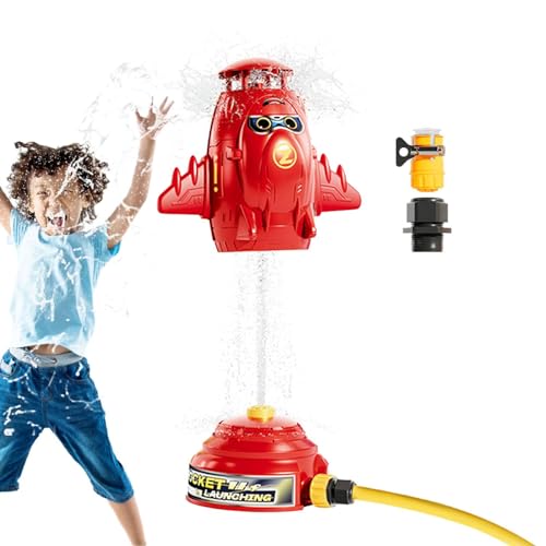 Shichangda Raketensprinkler, Raketensprinkler für Kinder,Niedliche, um 360° drehbare Kindersprinkler für Spaß im Freien | Interaktive Sprinkleranlage für Kinder zum Spielen im Freien, sommerliche von Shichangda