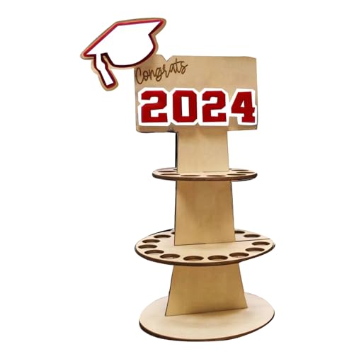 Shienfir Graduation Wallet 2024 Graduate Gift Wallet Wooden Graduation Money Holder Congratulation Card Rack B von Shienfir