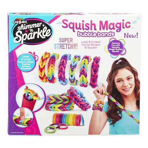 SHIMMER 'N SPARKLE CRA-Z-ART Squish Magic Bubble Bands Loom Band Making Kit, Freundschaftsarmbänder Bastelspielzeug Gummibänder-Set von SHIMMER 'N SPARKLE