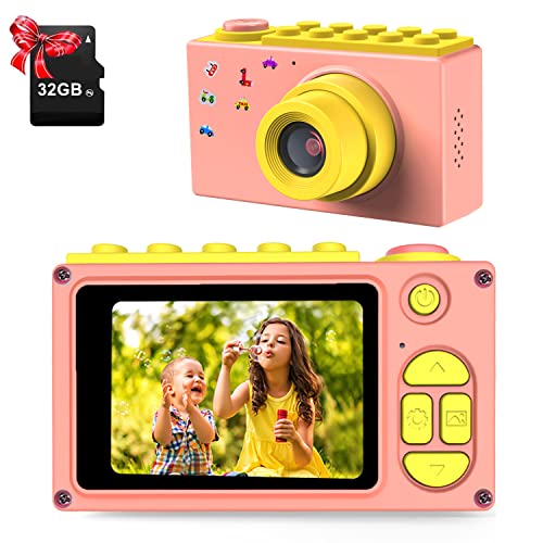 ShinePick Kinder Kamera, Digitalkamera Kinder, 8MP / HD 1080P / 2 Inch Bildschirm/Foto & Video/Rahmen/Filter, Kinder Fotoapparat mit Speicherkarte, Xmas Geburtstag Geschenke für Kinder (Rosa) von ShinePick