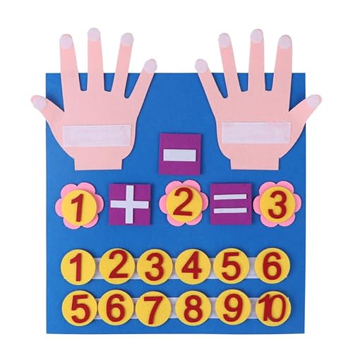 Filzbrett, Fingerzahlen, Zählspielzeug, Lehrhilfen, Zahlen, Montessori, Lernen, Kleinkind für Kinder, Filz, Mathematik, Addition und Subtraktion, Lehrspielzeug, Früherziehung von Shinekoo