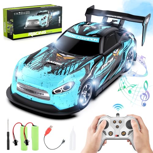 Shinkuro Ferngesteuertes Rennauto, 2.4G RC Racing High Speed Rechargeable RC Car, 2 wiederaufladbare Batterien für Kinder, Ferngesteuertes Auto Spielzeug für 3-8 Kinder (Blau) von Shinkuro