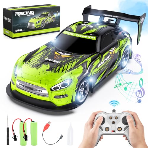 Shinkuro Ferngesteuertes Rennauto, 2.4G RC Racing High Speed Rechargeable RC Car, 2 wiederaufladbare Batterien für Kinder, Ferngesteuertes Auto Spielzeug für 3-8 Kinder (Grün) von Shinkuro