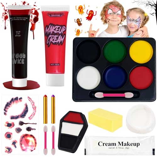 Shinybox Halloween Schminke Make Up Set, Bodypainting Schminke, Gesichts Make up Palette, Halloween Vampir Zombie Gesichts Make-up Sets für Faschingsschminke Karneval Cosplay Party Geburtstag(B) von Shinybox