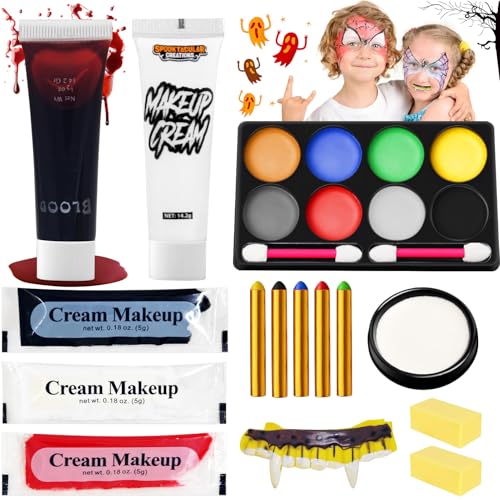 Shinybox Halloween Schminke Make Up Set, Bodypainting Schminke, Gesichts Make up Palette, Halloween Vampir Zombie Gesichts Make-up Sets für Faschingsschminke Karneval Cosplay Party Geburtstag(D) von Shinybox