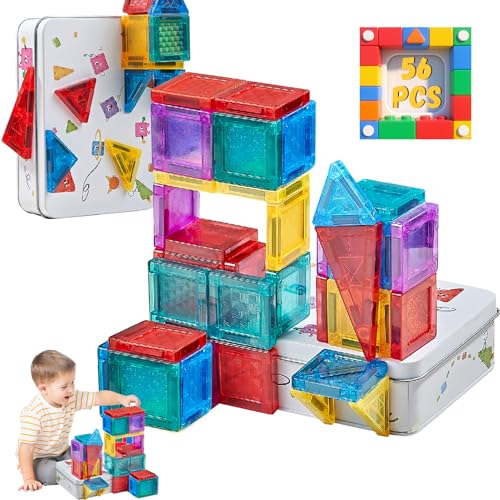 Shinybox Magnetische Bausteine Spielzeug, 56 Stück Mini Magnetbausteine Reiseset, Puzzle Baustein, Kreatives Konstruktionsspielzeug, Lernspielzeug ab 3 Jahren für Jungen und Mädchen Shinybox Magnetische Bausteine Spielzeug, 56 Stück Mini Magnetbausteine Reiseset, Puzzle Baustein, Kreatives Konstruktionsspielzeug, Lernspielzeug ab 3 Jahren für Jungen und Mädchen von Shinybox