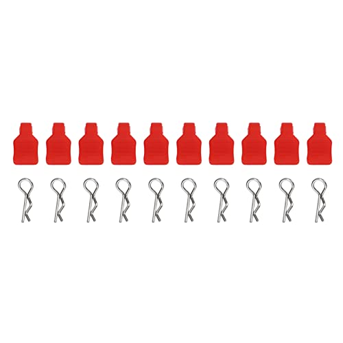 Shipenophy RC-Clips, 10 Stück RC-Karosserie-Clip-Halterung, RC-Auto-Shell-Karosserie-Feste Clips-Halterung, RC-Autoteile für 1/18 RC-Auto, 1/24 SCX24 RC-Auto (Rot) von Shipenophy