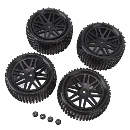 Shipenophy RC Wheel Tire Set, Enhanced Performance 2 Front 2 Rear Easy Install 4 Pcs Realistic RC Wheels for 1 : 10 Scale RC Cars von Shipenophy