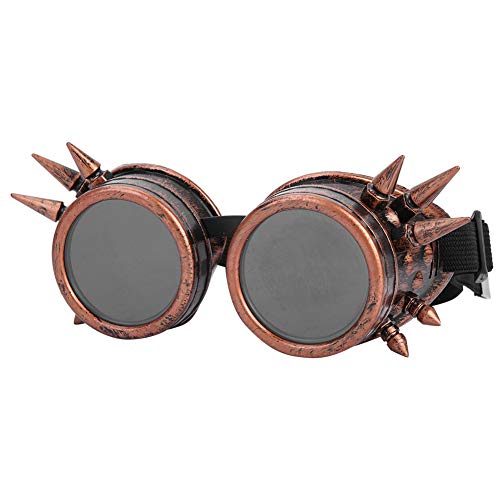 Shipenophy Steampunk Goggles Schwimmbrille im Retro-Stil, verstellbar, für Cosplay, Party, Reitsport im Freien (rotes Kupfer) von Shipenophy