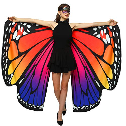 TELEGLO Halloween/Party Costumes,Double-Sided Printing Fabric Butterfly Wings for Women,Butterfly Fairy Ladies Costume Accessory/Both Side Roseblue von Shireake Baby