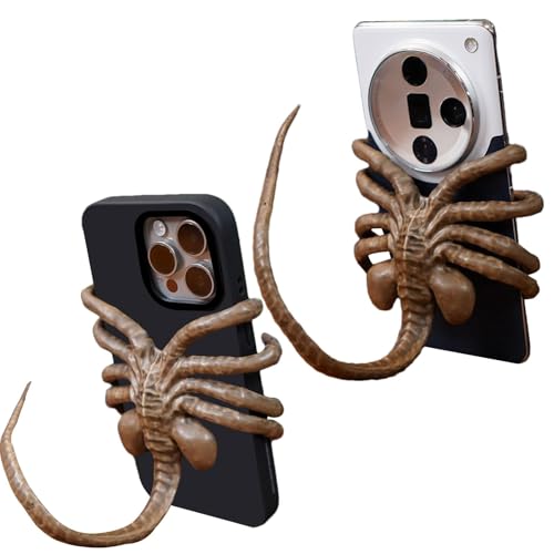 2 Stück Facehugger Alien Handyhalter, Halloween Gruseliger Handyhalter, Gruselige Kreatur Telefonhalter, Facehugger Phone Holder mit Flexibler Schwanz Und Krallen, Für Alle Mobiltelefone von Shitafe