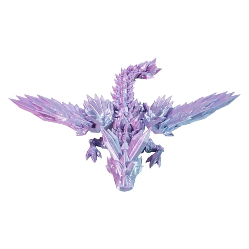 3D Gedruckter Drache Mit Flügeln, 3D Gedruckter Kristalldrache, Geheimnisvolle Drachen Spielzeug Realistische Beweglicher Drachen Figuren Schreibtischspielzeug Drachen Ornament Für Autos,Büros, Häuser von Shitafe