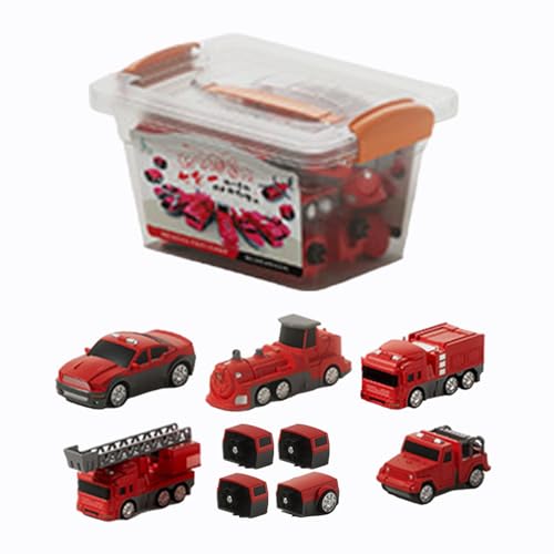 Shitafe Spielfahrzeug-Set, Spielzeug mit verwandelnden Fahrzeugen - Zusammengebaute magnetische Spielzeug-Baufahrzeuge | Sammelfiguren für Jungen und Mädchen, Spielfahrzeuge für Schlafzimmer, von Shitafe