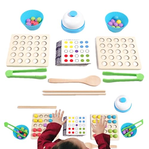 Shitafe Zählspielzeug für Kinder, Farbsortierung, stapelbares passendes Spielzeug - Clip-Perlen-Zählspielzeug für Kinder,Montessori-Lernspielzeug aus Holzmaterial für Schule, Reisen, Zuhause und im von Shitafe