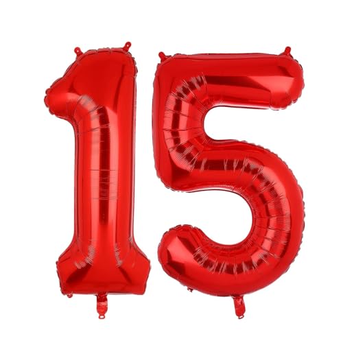 Geburtstag zahlen Luftballon 15 jahre-Rot XXL Jumbo Folienballon 40 Zoll – 101 cm Luftballons 15 Geburtstag Junge Mädchen Babyparty Geburtstagsdeko Jubiläumsparty Dekoration Geburtstag zahlen Luftballon 15 jahre-Rot XXL Jumbo Folienballon 40 Zoll – 101 cm Luftballons 15 Geburtstag Junge Mädchen Babyparty Geburtstagsdeko Jubiläumsparty Dekoration von Shixpiov