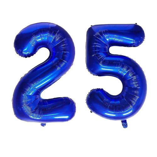 Geburtstag zahlen Luftballon 25 jahre-Blau XXL Jumbo Folienballon 40 Zoll – 101 cm Luftballons 25 Geburtstag Junge Mädchen Babyparty Geburtstagsdeko Jubiläumsparty Dekoration von Shixpiov