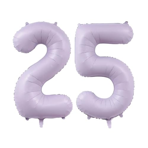 Geburtstag zahlen Luftballon 25 jahre-cremeviolett XXL Jumbo Folienballon 40 Zoll – 101 cm Luftballons25 Geburtstag Junge Mädchen Babyparty Geburtstagsdeko Jubiläumsparty Dekoration von Shixpiov