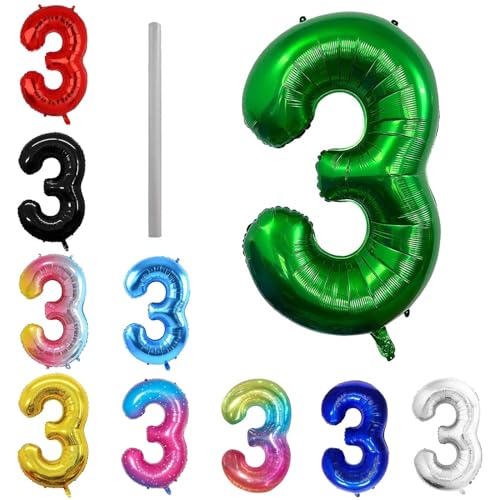 Geburtstag zahlen Luftballon 3 jahre-dunkelgrün XXL Jumbo Folienballon 40 Zoll – 101 cm Luftballons 3 Geburtstag Junge Mädchen Babyparty Geburtstagsdeko Jubiläumsparty Dekoration Geburtstag zahlen Luftballon 3 jahre-dunkelgrün XXL Jumbo Folienballon 40 Zoll – 101 cm Luftballons 3 Geburtstag Junge Mädchen Babyparty Geburtstagsdeko Jubiläumsparty Dekoration von Shixpiov