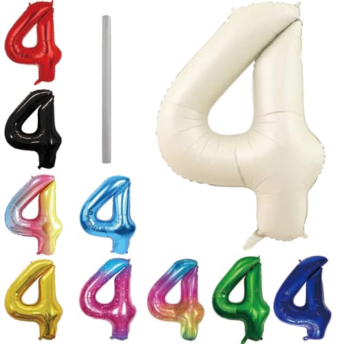 Geburtstag zahlen Luftballon 4 jahre-Cremeweiß XXL Jumbo Folienballon 40 Zoll – 101 cm Luftballons 4 Geburtstag Junge Mädchen Babyparty Geburtstagsdeko Jubiläumsparty Dekoration Geburtstag zahlen Luftballon 4 jahre-Cremeweiß XXL Jumbo Folienballon 40 Zoll – 101 cm Luftballons 4 Geburtstag Junge Mädchen Babyparty Geburtstagsdeko Jubiläumsparty Dekoration von Shixpiov