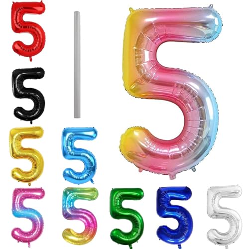 Geburtstag zahlen Luftballon 5 jahre-Farbverlauf XXL Jumbo Folienballon 40 Zoll – 101 cm Luftballons 5 Geburtstag Junge Mädchen Babyparty Geburtstagsdeko Jubiläumsparty Dekoration Geburtstag zahlen Luftballon 5 jahre-Farbverlauf XXL Jumbo Folienballon 40 Zoll – 101 cm Luftballons 5 Geburtstag Junge Mädchen Babyparty Geburtstagsdeko Jubiläumsparty Dekoration von Shixpiov