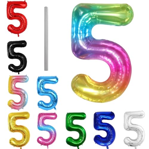 Geburtstag zahlen Luftballon 5 jahre-Geleefarbe XXL Jumbo Folienballon 40 Zoll – 101 cm Luftballons 5 Geburtstag Junge Mädchen Babyparty Geburtstagsdeko Jubiläumsparty Dekoration Geburtstag zahlen Luftballon 5 jahre-Geleefarbe XXL Jumbo Folienballon 40 Zoll – 101 cm Luftballons 5 Geburtstag Junge Mädchen Babyparty Geburtstagsdeko Jubiläumsparty Dekoration von Shixpiov