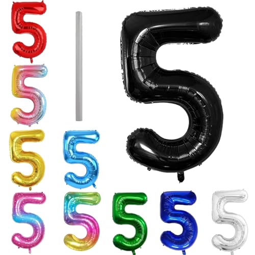 Geburtstag zahlen Luftballon 5 jahre-Schwarz XXL Jumbo Folienballon 40 Zoll – 101 cm Luftballons 5 Geburtstag Junge Mädchen Babyparty Geburtstagsdeko Jubiläumsparty Dekoration Geburtstag zahlen Luftballon 5 jahre-Schwarz XXL Jumbo Folienballon 40 Zoll – 101 cm Luftballons 5 Geburtstag Junge Mädchen Babyparty Geburtstagsdeko Jubiläumsparty Dekoration von Shixpiov