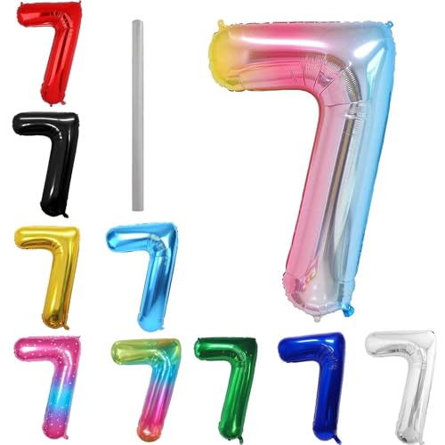 Geburtstag zahlen Luftballon 7 jahre-Farbverlauf XXL Jumbo Folienballon 40 Zoll – 101 cm Luftballons 7 Geburtstag Junge Mädchen Babyparty Geburtstagsdeko Jubiläumsparty Dekoration Geburtstag zahlen Luftballon 7 jahre-Farbverlauf XXL Jumbo Folienballon 40 Zoll – 101 cm Luftballons 7 Geburtstag Junge Mädchen Babyparty Geburtstagsdeko Jubiläumsparty Dekoration von Shixpiov