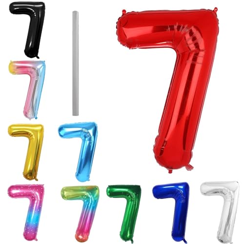 Geburtstag zahlen Luftballon 7 jahre-Rot XXL Jumbo Folienballon 40 Zoll – 101 cm Luftballons 7 Geburtstag Junge Mädchen Babyparty Geburtstagsdeko Jubiläumsparty Dekoration Geburtstag zahlen Luftballon 7 jahre-Rot XXL Jumbo Folienballon 40 Zoll – 101 cm Luftballons 7 Geburtstag Junge Mädchen Babyparty Geburtstagsdeko Jubiläumsparty Dekoration von Shixpiov