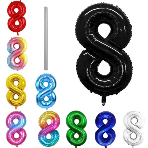 Geburtstag zahlen Luftballon 8 jahre-Schwarz XXL Jumbo Folienballon 40 Zoll – 101 cm Luftballons 8 Geburtstag Junge Mädchen Babyparty Geburtstagsdeko Jubiläumsparty Dekoratio Geburtstag zahlen Luftballon 8 jahre-Schwarz XXL Jumbo Folienballon 40 Zoll – 101 cm Luftballons 8 Geburtstag Junge Mädchen Babyparty Geburtstagsdeko Jubiläumsparty Dekoratio von Shixpiov