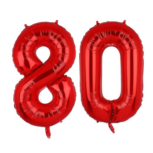 Geburtstag zahlen Luftballon 80 jahre-Rot XXL Jumbo Folienballon 40 Zoll – 101 cm Luftballons 80 Geburtstag Junge Mädchen Babyparty Geburtstagsdeko Jubiläumsparty Dekoration Geburtstag zahlen Luftballon 80 jahre-Rot XXL Jumbo Folienballon 40 Zoll – 101 cm Luftballons 80 Geburtstag Junge Mädchen Babyparty Geburtstagsdeko Jubiläumsparty Dekoration von Shixpiov