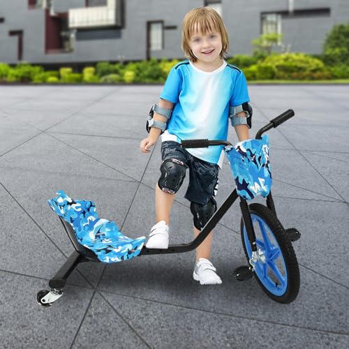 Pedal-Gokart FüR Kinder 360° Drift Trike 3-Rad-Fahrrad Pedal Dreirad Gokart Scooter Drifting Bike für Kinder ab sechs Jahren um oder Spaß verfügbar (Blaue Zahlen) von Shiyinge