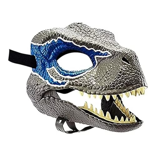 ShkitAelling Dino Maske- Realistische Dinosaurier Kopf Gesichtsbedeckung Dinosaurier Kopf Gesichtsmaske Beweglicher Kiefer Tier Kostüm Cosplay Requisiten Halloween 3D Drache Party Maske Dekoration von ShkitAelling