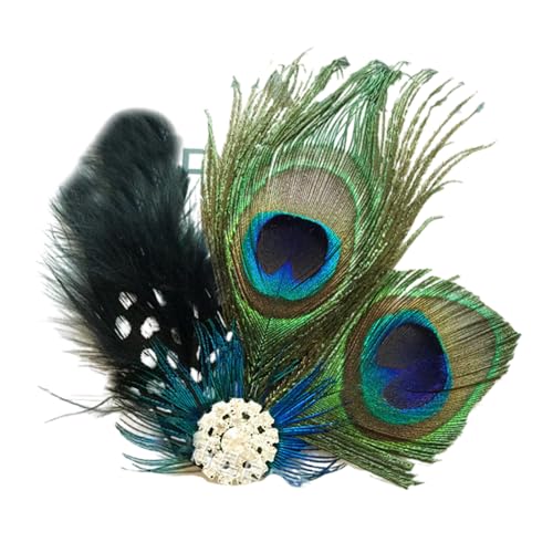 1920er Jahre Blingbling Haarspange für Frauen Flapper Kopfschmuck Kopfbedeckung für Party Party Elegante Feder Glitzer Strass Feder Haarspange 1920er Jahre von Shntig