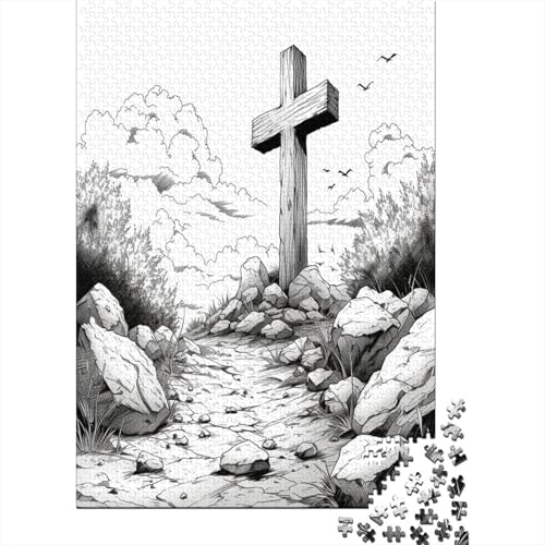 Cross 1000-teiliges Puzzle für Erwachsene und Kinder, Spielzeug, geistiges Spiel, für Erwachsene, Kinder, Stressabbau, Heimdekoration, Puzzle, 1000 Teile (75 x 50 cm) von ShoraSlvan