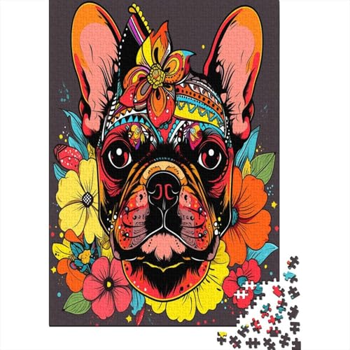 Französische Bulldogge, 1000-teiliges Erwachsenen-Puzzle, Heim-Puzzles für Erwachsene und Kinder, 1000-teiliges Spielspielzeug für Erwachsene, Familienpuzzle, Geschenk, Puzzle, tolles Geschenk für von ShoraSlvan