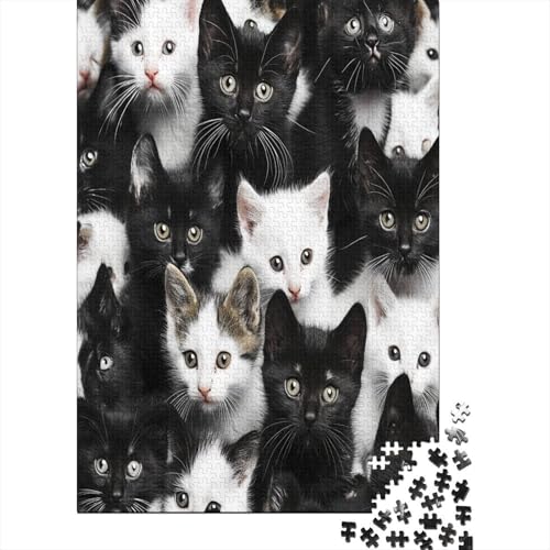 Katzen-Puzzle, 1000-teiliges Puzzle, nachhaltiges Puzzle für Erwachsene, 100 % recyceltes Premium-Karton, tolles Geschenk für Erwachsene, Spiele-Puzzle, 1000 Teile (75 x 50 cm) von ShoraSlvan