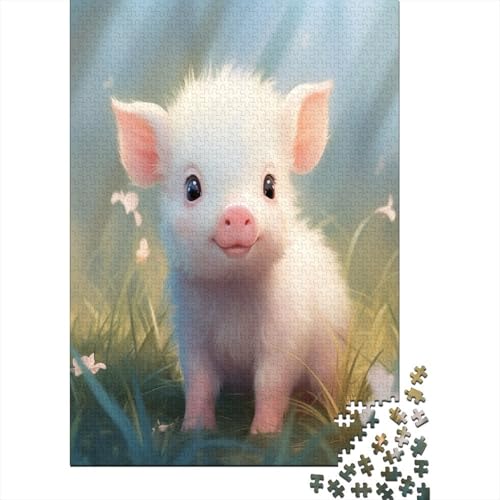 Schweine-Puzzle für Erwachsene, 1000-teiliges Puzzle für Erwachsene, Heim-Puzzles für Erwachsene, Kinder, Spiele, Heimdekoration, Puzzle, 1000 Teile (75 x 50 cm) von ShoraSlvan