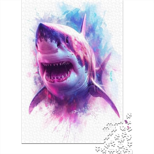 Shark 1000 Teile Erwachsenen-Puzzles für Erwachsene und Kinder, Puzzle-Spiel-Spielzeug für Erwachsene, Familienpuzzles, Geschenk, Premium und langlebig für Stressabbau, 1000 Teile (75 x 50 cm) von ShoraSlvan