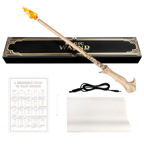 ShrewdYuya Voldem Zauberstab, Zauberstab in Geschenkbox, 38CM Zauberstab Harry mit Stahlkern, Zauberstab aus Harz mit ZauberspruchKarte, Zauberstäbe für Spielzeug Cosplay, Magier Zauberstab Props. von ShrewdYuya