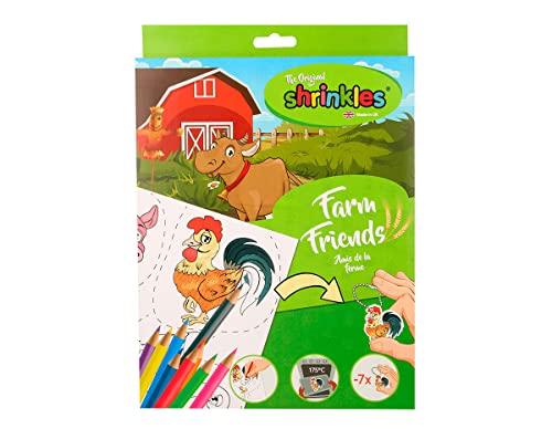 Magisches Kunststoff-Set "Farm Friends" mit 6 Designs und Zubehör von Shrinkles