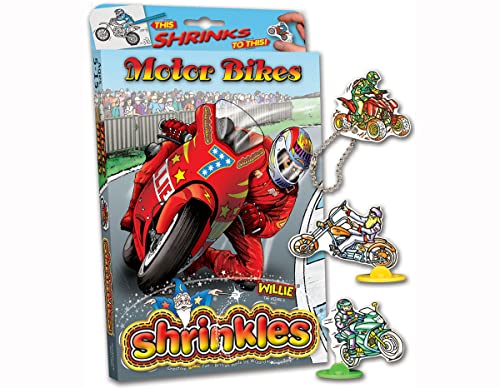 Motorbikes magisches Kunststoff-Set mit 6 Designs und Zubehör von Shrinkles