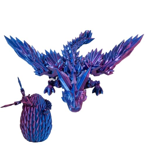 Shuangliao Dragon Egg - Drachenei Mit Drache, Printed Dragon Spielzeug Im Ei, Gedruckter Drache Im Ei, Voll Beweglicher Drache Kristalldrache Mit Drachenei, Flexible Gedruckte Dracheneier Geschenk von Shuangliao