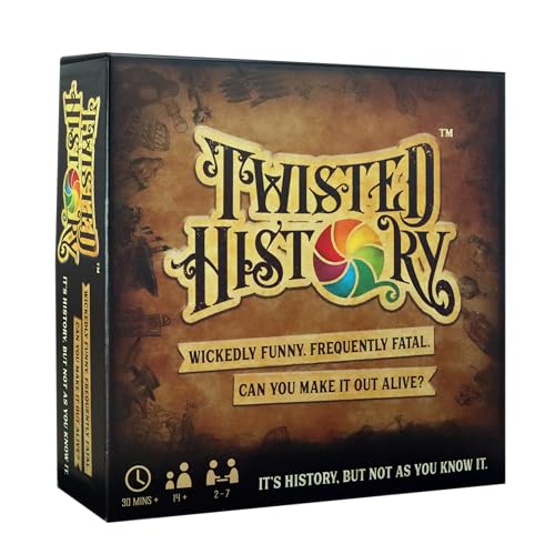 Gedrehtes Geschichts-Brettspiel | Think You Know History! Think Again! Lustiges, verborgenes, verdrehtes Wissenswert, für 2 bis 7 Spieler, tolles Geschenk, ab 14 Jahren von Shuffle