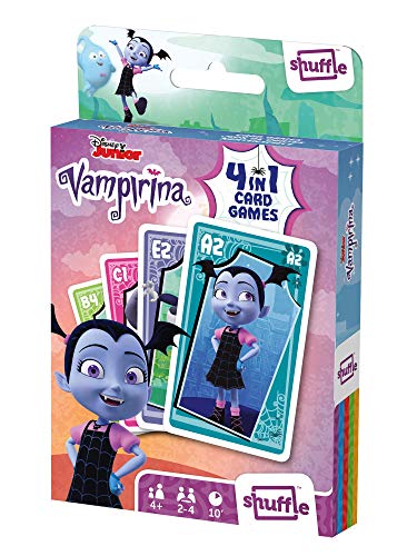 Shuffle Vampirina Card Games for Kids 4-in-1-Snap, Paar, glückliche Familien und Action-Spiel, tolles Geschenk für Kinder ab 4 Jahren, Kartenspiel von Shuffle