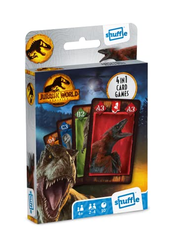 Cartamundi Jurassic World Kartenspiel für Kinder – 4-in-1 Snap, Paare, glückliche Familien und Action-Spiel, Spielanleitung enthalten, tolles Geschenk für Kinder ab 4 Jahren von Cartamundi