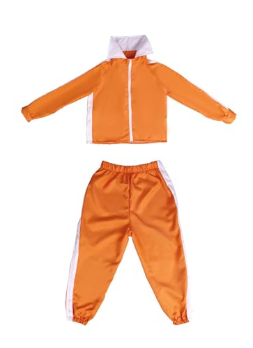 Shukqueen Halloween Kostüm Kinder Einfach Unverbesserlich Victor Cos Kleidung Orange Top Hose Kostüm für Kinder Bühnenperformance Cosplay Kostüme Orange 120cm von Shukqueen