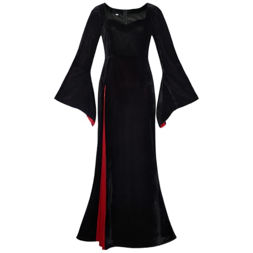 Shukqueen Morticia Cosplay-Kostüm für Damen, schwarzes Kleid, Halloween-Kostüme, Größe XL Shukqueen Morticia Cosplay-Kostüm für Damen, schwarzes Kleid, Halloween-Kostüme, Größe XL von Shukqueen